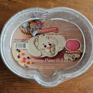 FOILABRATIONS Bunny Cake Pans with Lids | Set of 2 | Easter Spring Baking Alumin